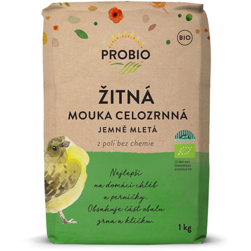 BIO žitná mouka celozrnná jemně mletá 1 kg Probio 